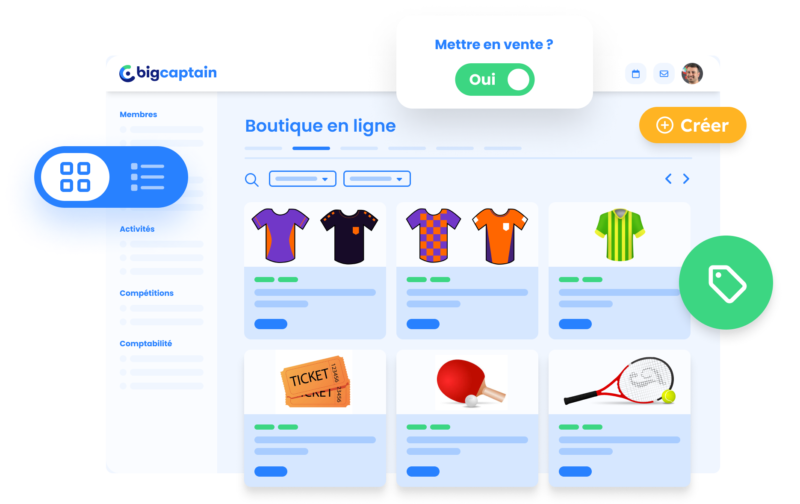 Gérez la boutique en ligne de votre club de sport.